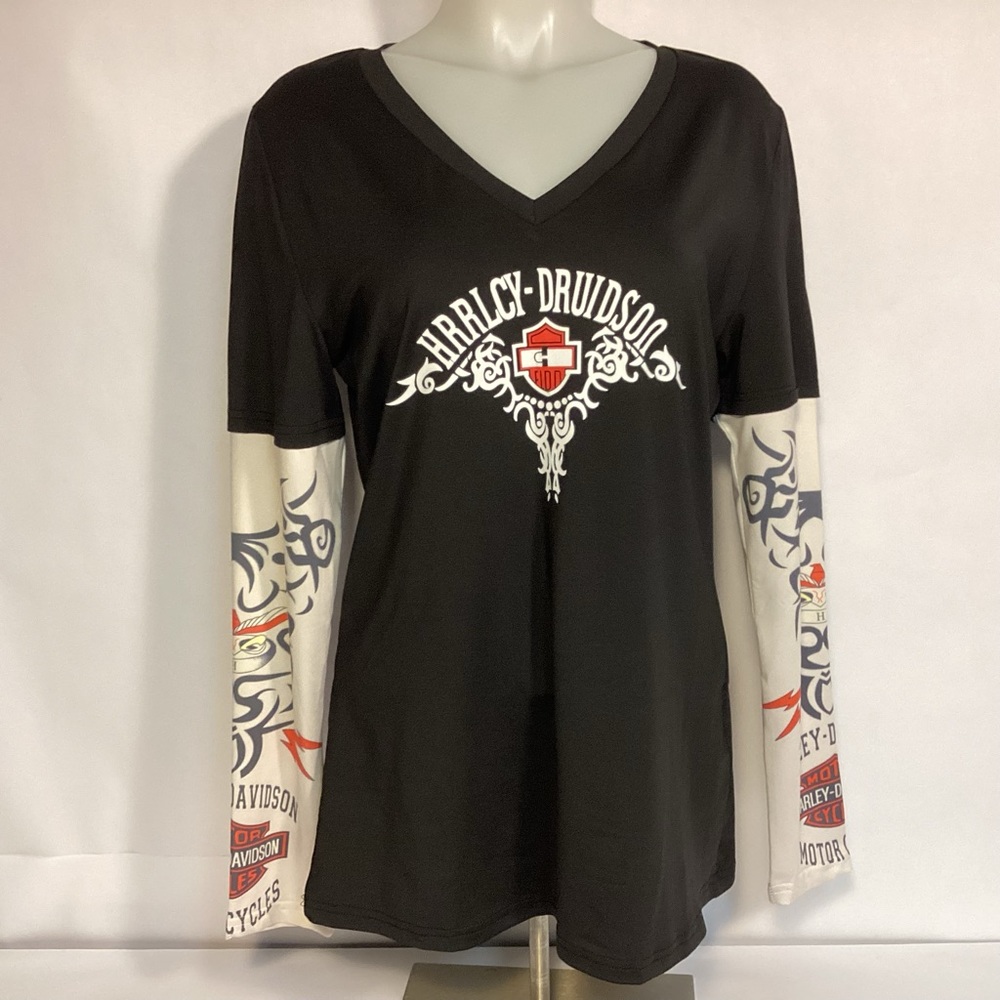Harley-Davidson MISSLOOK Women’s graphic long sleeve Tee womens size medium